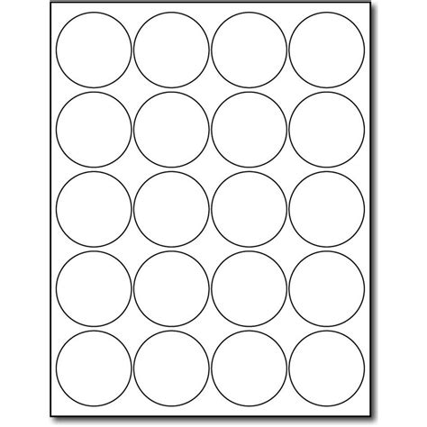 Round Label Templates 20 Per Sheet