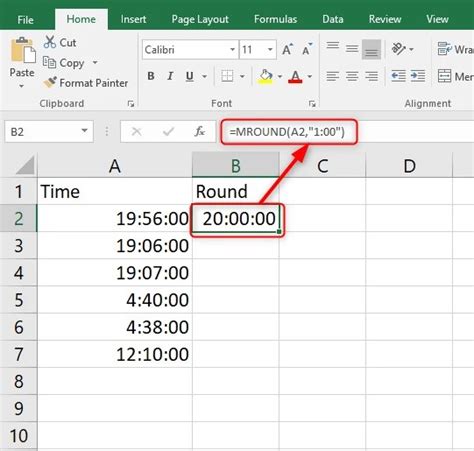 Rounding Time in Excel Worksheet