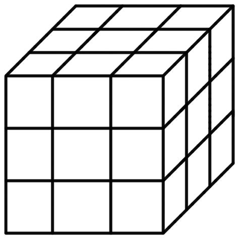 Black Rubik's Cube Template