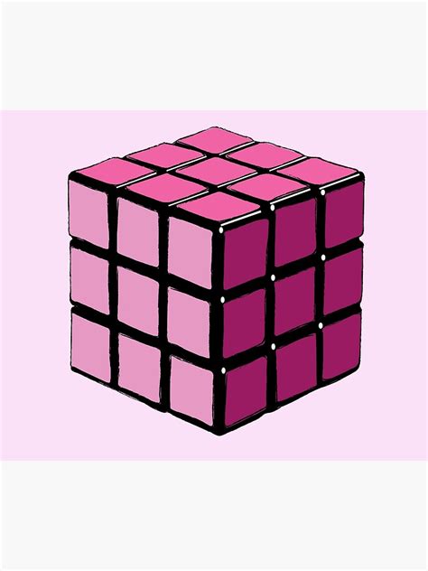 Pink Rubik's Cube Template