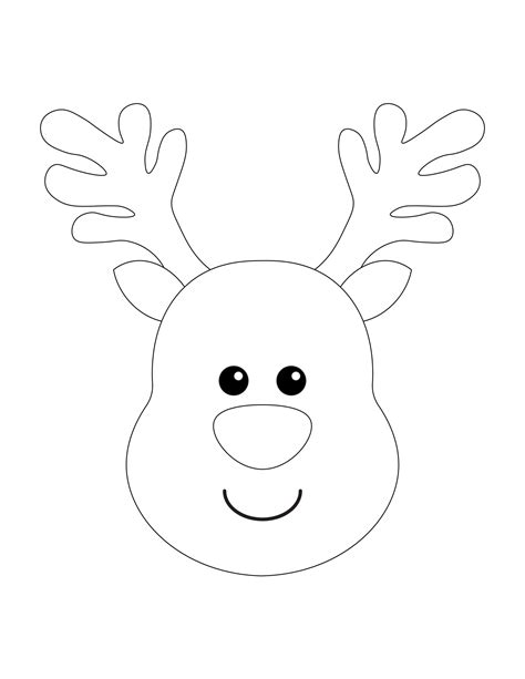 Rudolph Reindeer Face Template with Cotton Balls