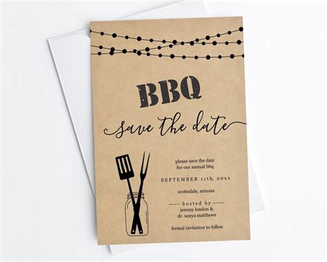 Rustic BBQ Save The Date