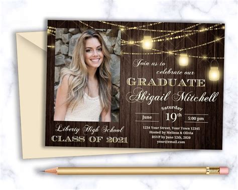 Rustic Graduation Invitation