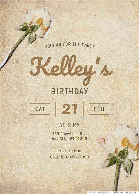 Rustic Vintage Party Invitation Template