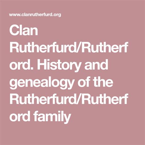 Rutherford Local Genealogy