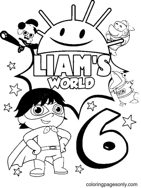 Ryan's World Coloring Page