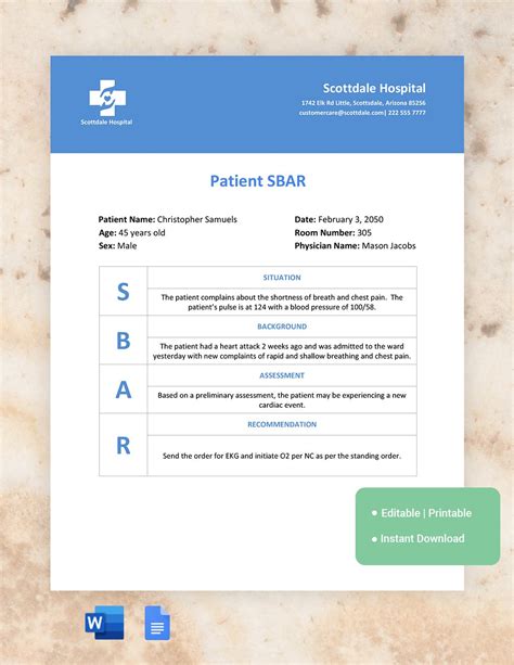 SBAR Template in Business for Effective Communication