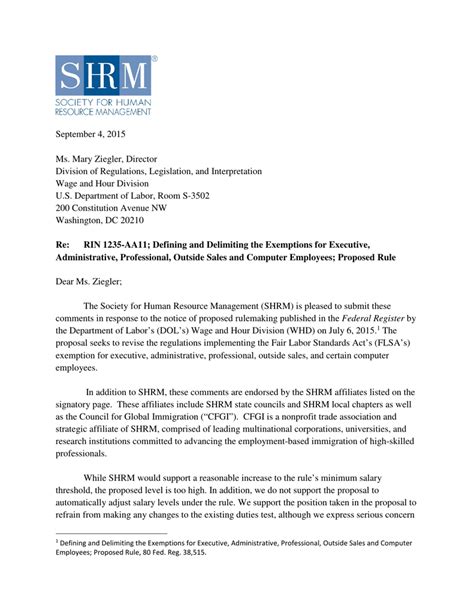 SHRM Job Offer Letter Template