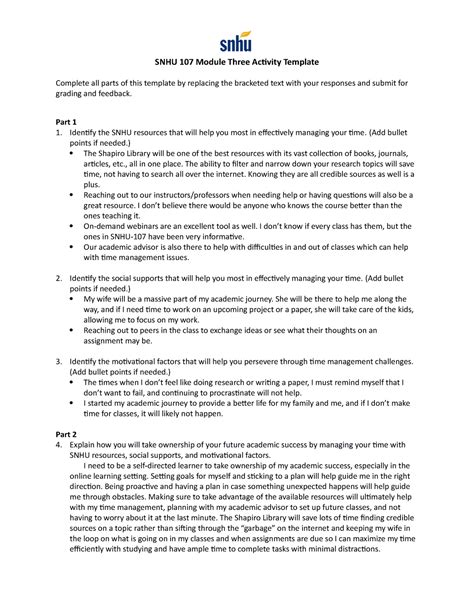 SNHU 107 Module Six Activity Guidelines