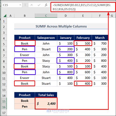 Using SUMIF in Excel across multiple sheets