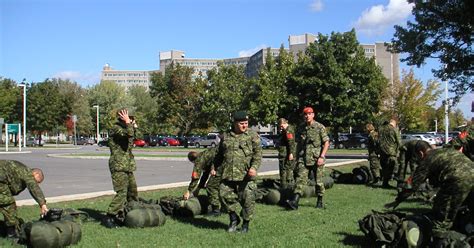 Soldiers participating in training exercises at Saint Jean Military Base