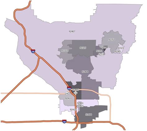 San Bernardino Zip Code Map