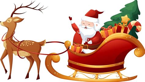 A festive image of Santa's sleigh, complete with ringing sleigh bells and a team of reindeer