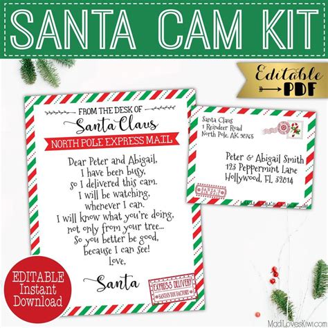 Example of a Santa Cam Letter Printable