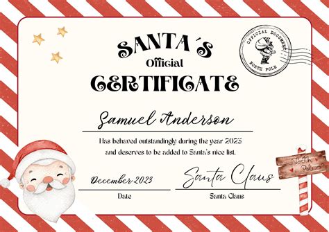 Santa Certificate Template 3