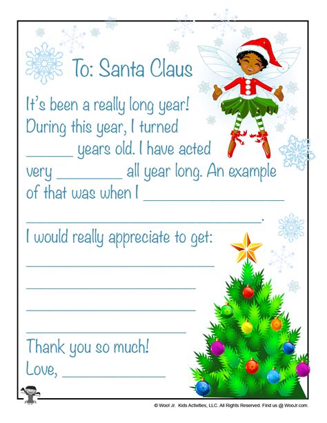 Santa Claus Letter Templates For Kids Design