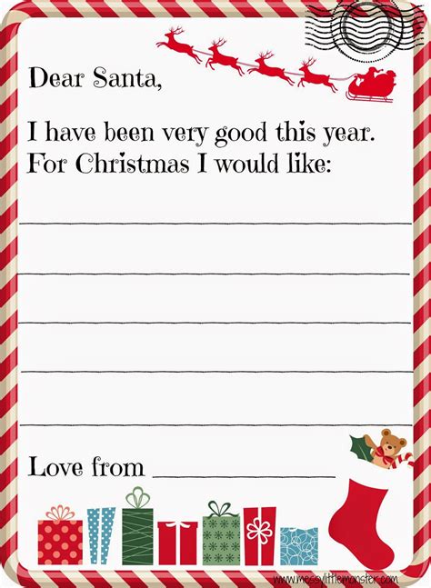 Santa Claus Letter Templates For Kids Example 2