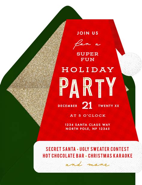 Santa Hat Invitation Template