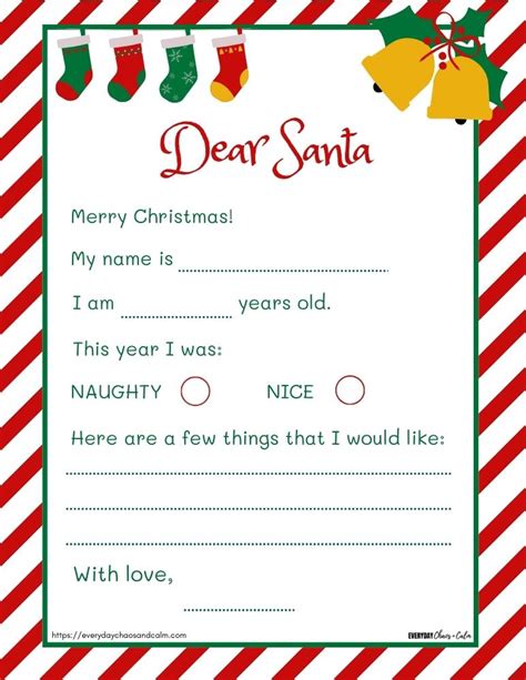 Santa's Letter Template Example 1