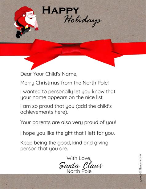 Santa's Letter Template Example 10