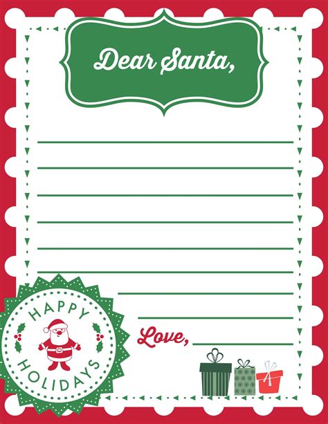 Santa Printable Letter