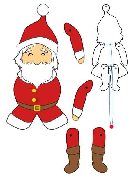 Santa Puppet Template for Kids