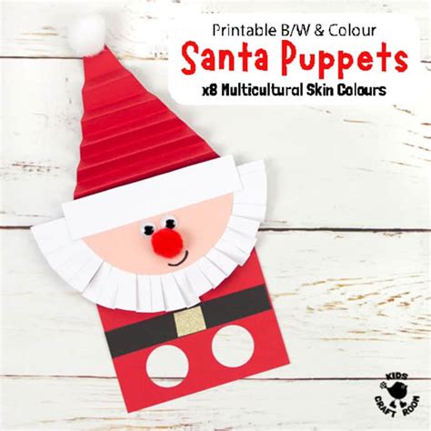 Santa Puppet Template for Kids