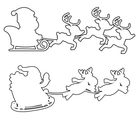 Santa Reindeer Stencil Printable Templates