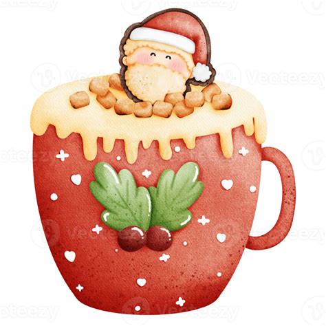 Santa Claus drinking hot chocolate