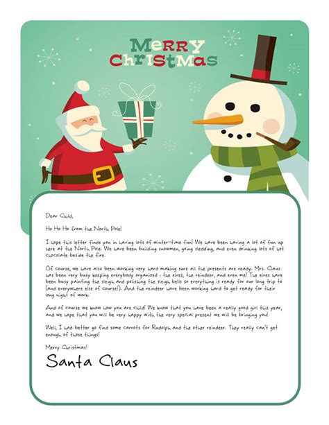 Santa letter word templates