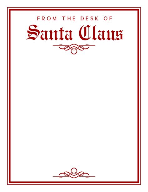 Free Printable Santa Letterhead Template 1