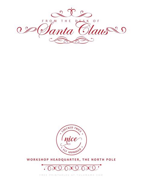 Free Printable Santa Letterhead Template 5