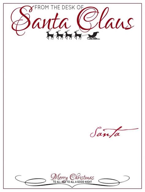 Free Printable Santa Letterhead Template 9