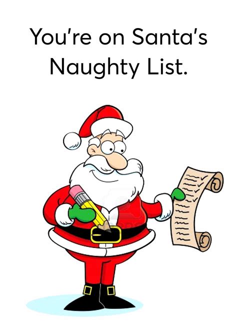 Santa Claus holding a naughty list