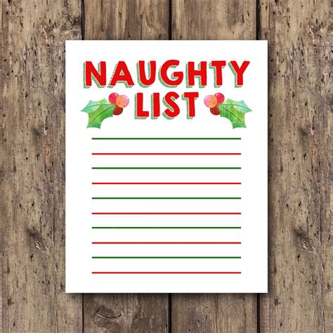 Santa's Naughty List Template for Excel