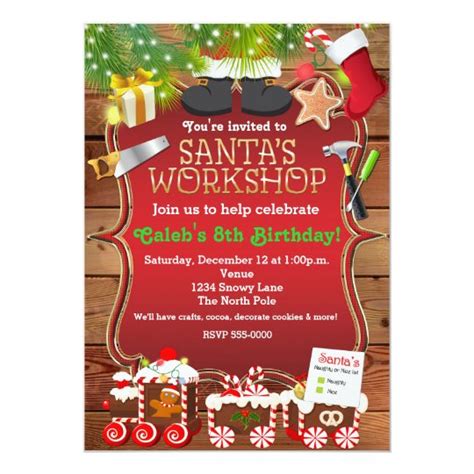 Santa's Workshop Invitation Template