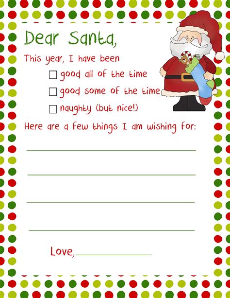 A child's letter to Santa Claus with a storytelling template