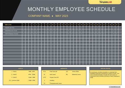 Schedule Template Excel