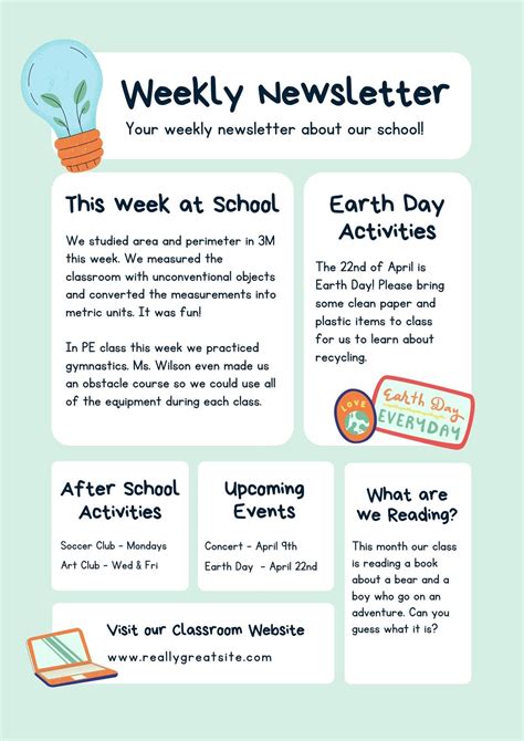 School Newsletter Templates