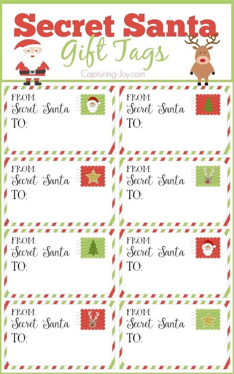 Free Secret Santa Tags Printable Resources