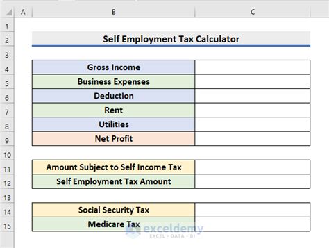 Self Employment Tax Preparation Template