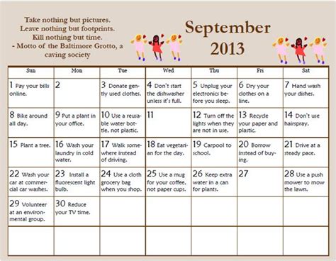 September Calendar Tips