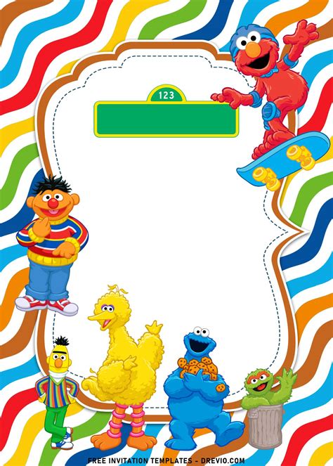 Sesame Street Invitation Templates