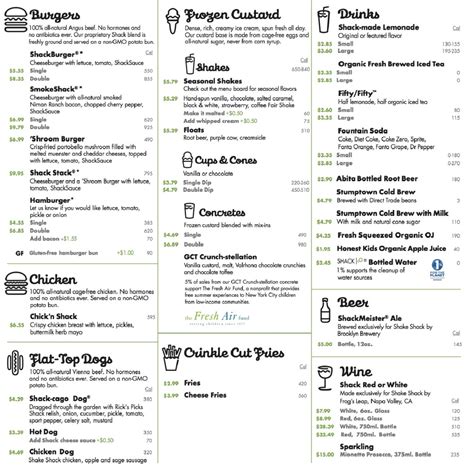 Shake Shack Menu