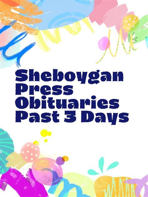 Sheboygan Obituaries Last 3 Days