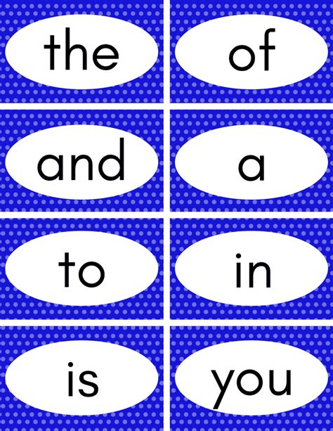 Sight Word Flashcard Example 4