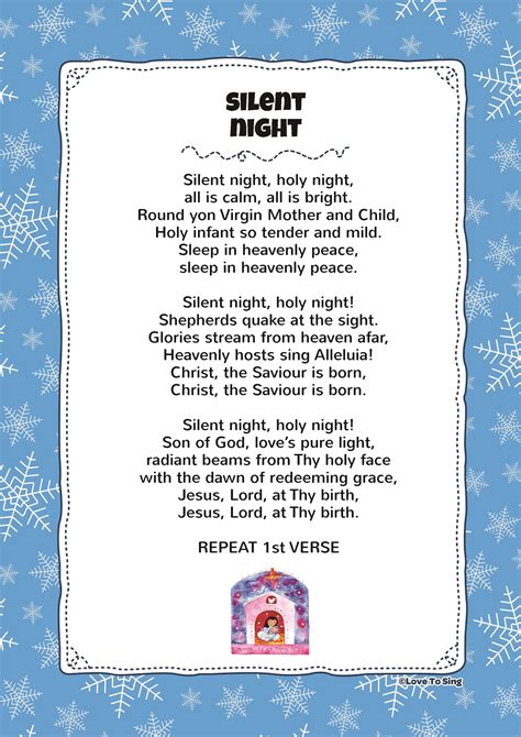 Silent Night Lyrics Printable Version