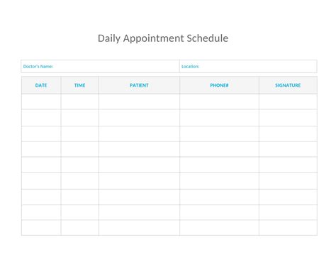 Simple Appointment Calendar Printable