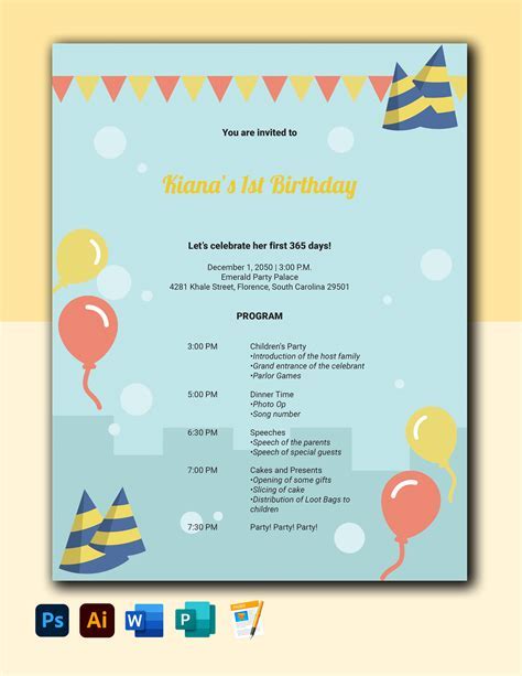 Simple Celebration of Life Program Template