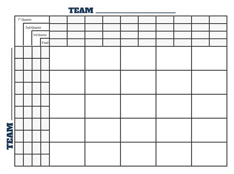 Simple Football Squares Pool Printable